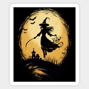 Bewitching Silhouettes: A Halloween Night's Dream Sticker